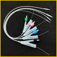 1PCS ใหม่สัตว์เลี้ยงสุนัข Double Lumen ปัสสาวะ Catheter ซิลิโคนคู่มือลวด Stylet Urolithiasis การเก็บ