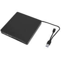 USB 3.0 Slim CD ROM Reader Rewriter Portable DVD&amp;CD-ROM Burner Player Type-C for Laptop Desktop PC Windows Linux Mac OS Apple