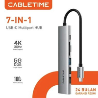 CABLETIME USB Type C Hub to HDMI 4K USB 3.0 TF/SD Slim Series w/ Power Delivery HB01 - 6In1