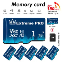 Extreme PRO 2TB Flash Memory Card 128GB 256GB 512GB A2 V60 High Speed 32GB 64GB Micro Flash TF/SD Card For Tablet Camera Gaming