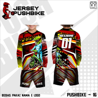 JERSEY SET PUSH BIKE CUSTOM / PAKAIAN OLAHRAGA ANAK / Jersey Sepeda / Jersey Balance Bike lengan pan