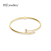 MJ Jewellery 375/9K Gold Nail Bangle G14