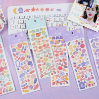 Diy Self Adhesive Glitter Stickers Color Peas Series Glitter Stickers Ribbon Art Basic Decoration Materials Cards Scrapbook