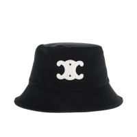 【CELINE】新款棉質GABARDINE混紡TRIOMPHE BOB漁夫帽(黑色)