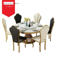 Luxury 4 Or 6 Chairs Dining Table Set Marble Top Hotel Restaurant Dining Table Chairs Sets