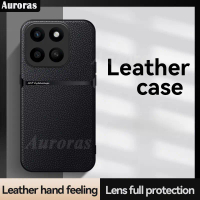 เคสโทรศัพท์, สำหรับ Honor X8C, หนังหรูหรา, ที่ยึดในรถแบบแม่เหล็ก, ฝาหลังกันกระแทก, เข้ากันได้กับ Hon