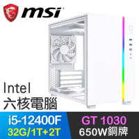 微星系列【捍衛任務】i5-12400F六核 GT1030 電玩電腦(32G/1T SSD+2T)