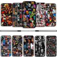 Classic Horror Movies Phone Case For Samsung A53 A50 A12 A52S A51 A72 A71 A73 A81 A91 A32 A22 A20 A30 A21S 4G 5G with Hand Strap