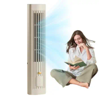 Portable Tower Fan Desk Quiet Air Cooler Tower Fan Adjustable Leafless Tabletop Cooling Appliance Rapid Cooling Air Conditioner