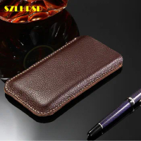 for iPhone 12 Pro Max Genuine Leather phone bags Cases For iPhone 12 Mini cover slim pouch stitch sleeve For iPhone 12 Pro Max