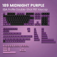 189 Key PBT Double Shot Key Cap Black on Purple ISA Profile Keycaps for MX Switches Womier Anne Pro 2 Mechanical Gaming Keyboard