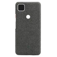 Phone Shell Cloth Pattern Leather Case Google Pixel Anti Drop Protective Cover Suitable for Google Pixel 4A(Gray)