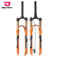 Bolany MTB 26 27.5 29 inch Bicycle Air pressure Suspension Fork Magnesium Alloy Locked 120mm Manual Remote Shock absorption fork