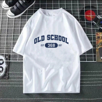 【COD】OLD SCHOOL: Unisex Round Teck T-Shirt with Fabric corteiz uniqlo cropped shirt icon clothing