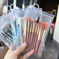 Set Berus Mekap Mini 8-dalam-1, Set Berus Mekap Macaron Lapan Kaki Rambut Lembut, Set Berus Mekap Mi