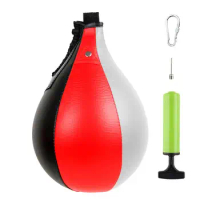 Boxing Speed Bag PU Leather Hanging Punching Ball Swivel Workout Speedball Kicking Platform Equipment MMA Training Speedball