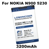LOSONCOER 3200mAh BL-5J for Nokia Lumia 520 Battery 5800XM/5900XM/ 5228/ 5230/ 5232/5233/5235/5236/ X6M/ N900 Mobile Phone