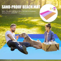 200X145cm Beach Mat Outdoor Travel Beach Mat Picnic Camping Waterproof Mattress Blanket Foldable Sandless Mat W/torage Bag