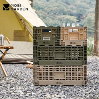 MOBI GARDEN Outdoor Camping Storage Box Folding Large Capacity Storage Basket Portable Food Grade PP Fruit Storage Box 18L/40L