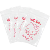 小禮堂 Hello Kitty 透明夾鏈袋 25入 7x10cm (白紅喝茶款)