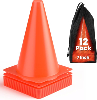 GHB Soccer Cones 7" 9" of 12 24 Pack Disc Soccer Sport Cones Training Field Marker Agility Cones for