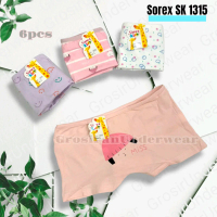 Paket (6)Pcs CD Sorex kid's SK 1315 celana dalam anak girls mini boxer-pakaian dalem cewek katun-dal