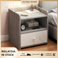 Funky Home-Nordic Modern Bedside Table Nightstand With Drawer Wooden Bedroom Storage Cabine
