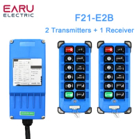 2 Transmitters + 1 Receiver F21-E2B-8 F21Industrial Remote Controller Switches 6 Channels Buttons Keys Direction for Hoist Crane