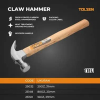 PALU KAMBING 16OZ, 20OZ, 80OZ CLAW HAMMER TOLSEN 25032,25148,25150 20 OZ, 31 MM