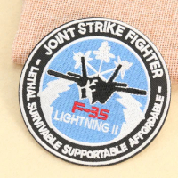 2Pcs Fighter Airbone USA Air Force F35 Lightning II Embroidery Patch Iron on Applique Sewing Accessories Patchwork Fabric DIY