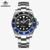 Addies Dive Automatic Watch Sapphire Glass Steel Watches BGW9 NH35 C3 Super Luminous Watches Men 200m Diver Watches