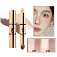 Dark Circles Concealer Face Contour Stick Full Coverage Color Corrector Contour Highlighter Long Lasting Double Head