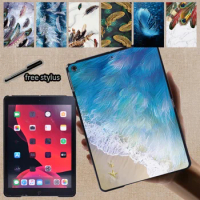 Tablet Case for Apple IPad Air 1 2 3 4 5/Ipad 2 3 4/iPad 5th/6th/7th/8th/9th/Mini 1 2 3 4 5/Pro 11/10.5/9.7 Feather Print Shell