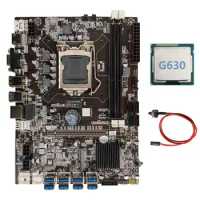 B75 BTC Mining Motherboard+G630 CPU+Switch Cable LGA1155 8XPCIE USB Adapter DDR3 MSATA B75 USB for BTC Miner Motherboard