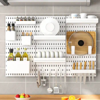 DIY Pegboard Accessories Hanging Shelf Storage Hooks Wall Organizer No Punching Crafts for Wall Kitchen Home Organizer Tools