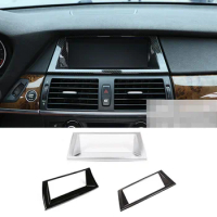 For BMW X5 X6 E71 E70 07-13 Carbon Fiber Color Car Inner Center Navigator GPS Frame Trim Cover Car Interior Accessories