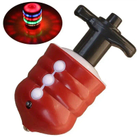 Spinning Top Berwarna-warni dengan Lampu LED Berkelip, Laser, Muzik, Giroskop, Mainan Kayu Bercahaya