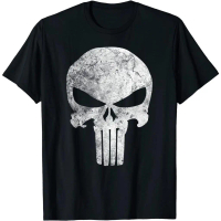 Sunday Supply Kaos Marvel Comics Punisher Skull Symbol Distressed T-Shirt Vintage 90s Retro Unisex C