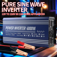 6000W Inverter 12V 24V 48V To AC 220V 110V Pure Sine Wave Solar Power Inverter Transformer Voltage Frequency Converter