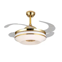 Retractable Ceiling Fan light with Remote Control Fan Ceiling Fans with Folded Blades Ceiling Fan with Lights for Indoor 42 inch