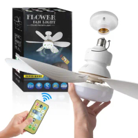 Ceiling Fan Remote Control Lighting LED Lamp 20.5-inch Ceiling Fan E27 Base Smart Silent Ceiling Fan, Bedroom Living Room