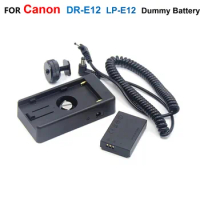 LP-E12 Dummy Battery DR-E12 DC Coupler With NP F550 F750 F970 Battery Adapter Plate Kit For Canon EOS M M2 M10 M50 M100 M200
