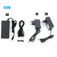 AC 110v 240V to DC 12.6V 1A 2A 3A charger Volt Power Adapter 5.5*2.5MM 12.6 V 2 3 A For 18650 lithium battery Pack EU US Plug r1