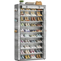 OYREL Shoe Rack 10Tier Large Capacity 50-56Pairs Beautiful Tall Shoe Shelf Free Standing Storage Cabinet Entryway Closet
