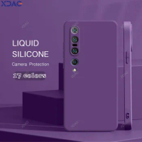 Solid Color Mobile Phone Case for Xiaomi Mi10 Mi 10 Pro Lite Ultra 10S 10Pro 5G Fundas Liquid Silicone Soft Original Back Covers