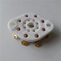 2pcs ceramic tube socket GZC8-NS-G gold plated plastic electronic tube holder outlet for EL34 6550 KT88 6SN7 274B tube
