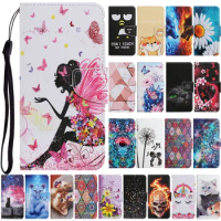For OPPO A54 5G Case Fundas For OPPO A54 5G 4G A54s OPPO A55 A53s 5G A53 Capa Fashion Leather Flip Stand Phone Cover Floral Etui
