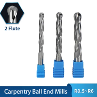 2 Flute Ball Nose End Mill 3.175/4/5mm Shank Carbide End Mill Spiral Milling Cutter For Woodworking