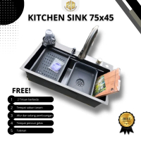 Kitchen Sink Modern / Kitchen Sink Waterfal / Kitchen Sink Viral 7545 Hitam Kran/ Wastafel Modern