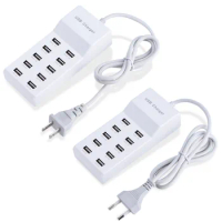 10 Port USB Home Travel Wall AC USB Charger AC100~240V Fast Charge Power Adapter with US EU Plug 150PCS/lot